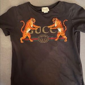 Gucci Shirts Tops Sold Black Bengal Tiger Logo Tshirt 690 Poshmark